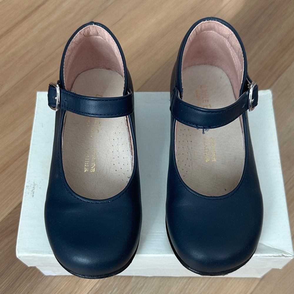 Little Eric Classic Navy Leather Shoes